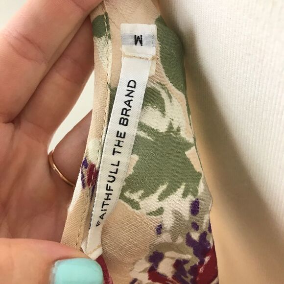 Faithful the Brand Floral Tie Strap Mini Dress Med - Picture 6 of 8